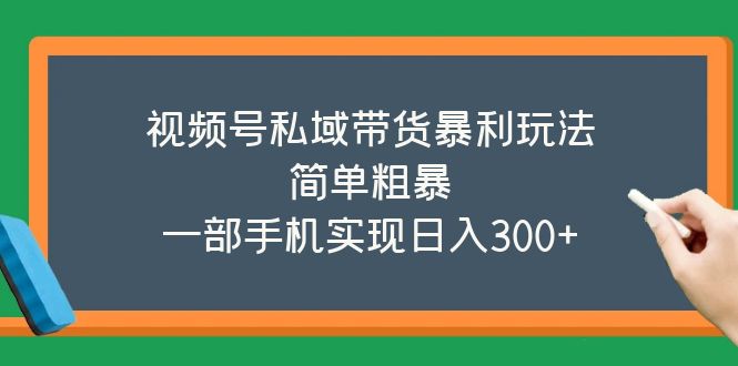 【副业项目5627期】视频号私域带货暴利玩法，简单粗暴，一部手机实现日入300+-知行副业网