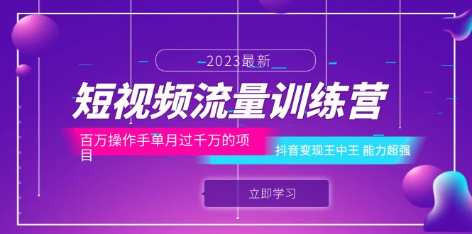 【副业项目6333期】短视频流量训练营：百万操作手单月过千万的项目：抖音变现王中王 能力超强-知行副业网