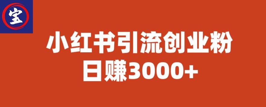 【副业项目6676期】宝哥小红书引流创业粉，日赚3000+【揭秘】-知行副业网