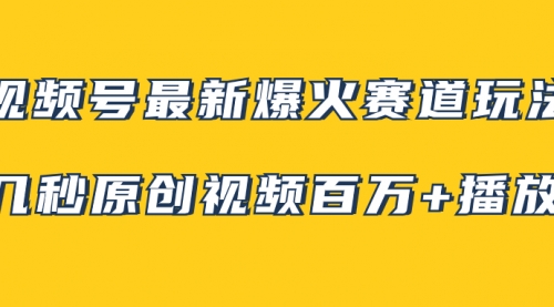 【副业项目8174期】视频号最新爆火赛道玩法，几秒视频可达百万播放，小白即可操作（附素材）-知行副业网