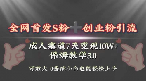 【副业项目8506期】成人用品赛道7天变现10w+保姆教学3.0-知行副业网