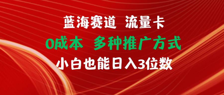 蓝海赛道 流量卡 0成本 小白也能日入三位数-知行副业网