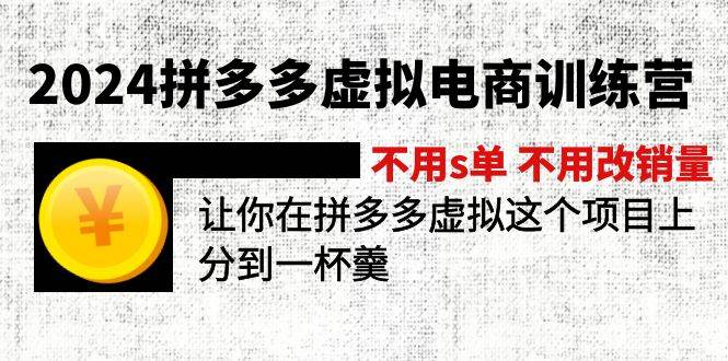 2024拼多多虚拟电商训练营 不s单 不改销量  做虚拟项目分一杯羹(更新10节)-知行副业网